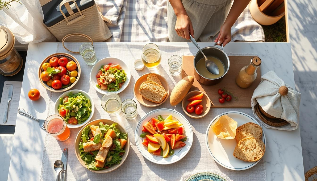 Ingredients prepared for a simple home dinner